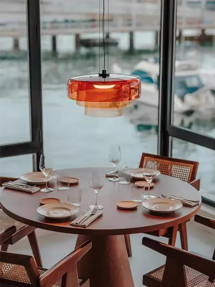 lustre nordique simple en fil de verre pour décoration maison - vue 5 sur 24