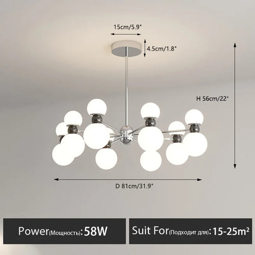 lustre suspendu dimmable pour décoration intérieure moderne - vue 10 sur 15