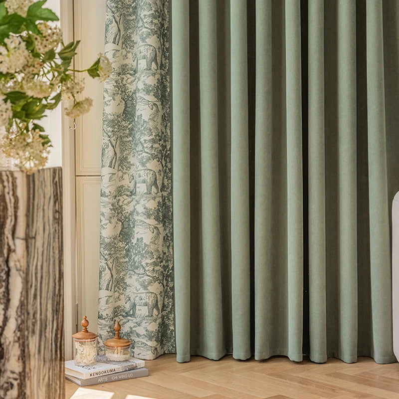 Rideau occultant thermique motif floral style moderne salon chambre - vue 4 sur 11