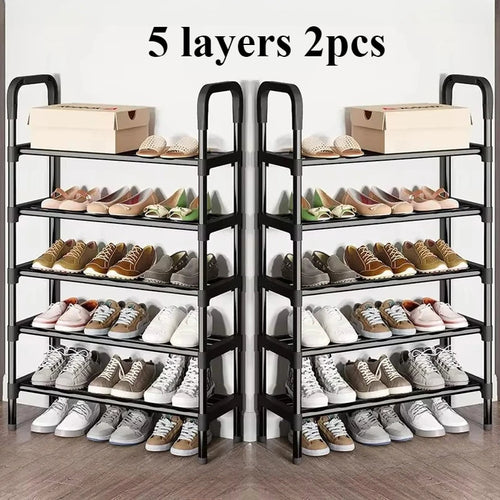 étagère à chaussures en métal à 5 niveaux gain de place tendance - vue 10 sur 16