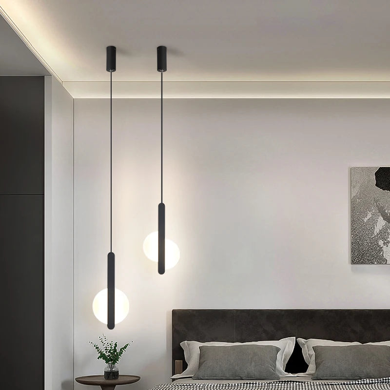 Lustre LED suspendu noir acrylique - vue 6 sur 8