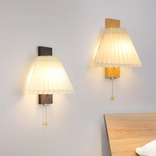 applique murale plissée créative avec interrupteur marche/arrêt