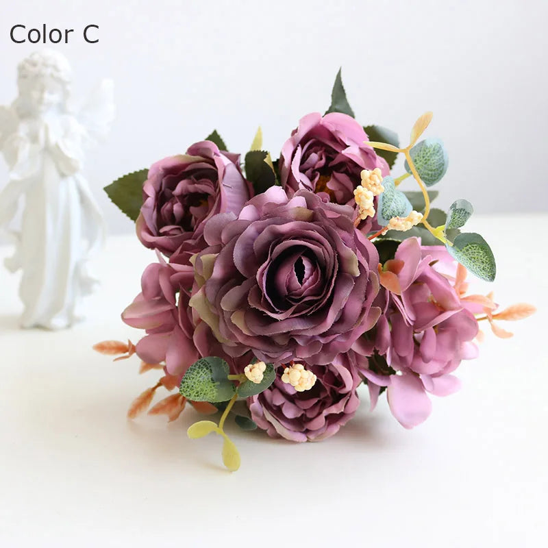 bouquet de fleurs artificielles pour décorations de mariage et automne - vue 4 sur 12