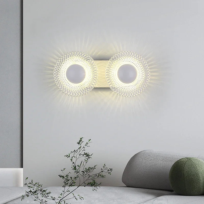 Italy Horn Design Iron Mesh Aisle Lamp Sconce Corridor Ceiling Bedroom TV Backdrop Ceramic Head LED Home Decor Wall Lighing - vue 6 sur 11