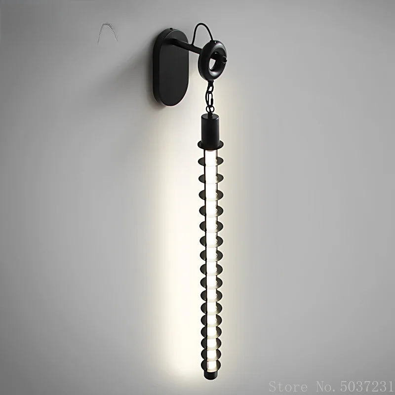 Applique murale led vintage industriel en fer avec chaîne créative - vue 6 sur 8