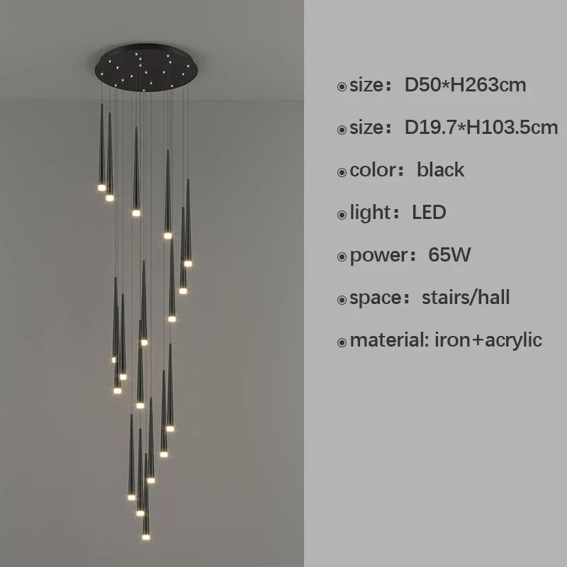 lustre moderne à led pour décoration d'intérieur haut de gamme - vue 13 sur 22