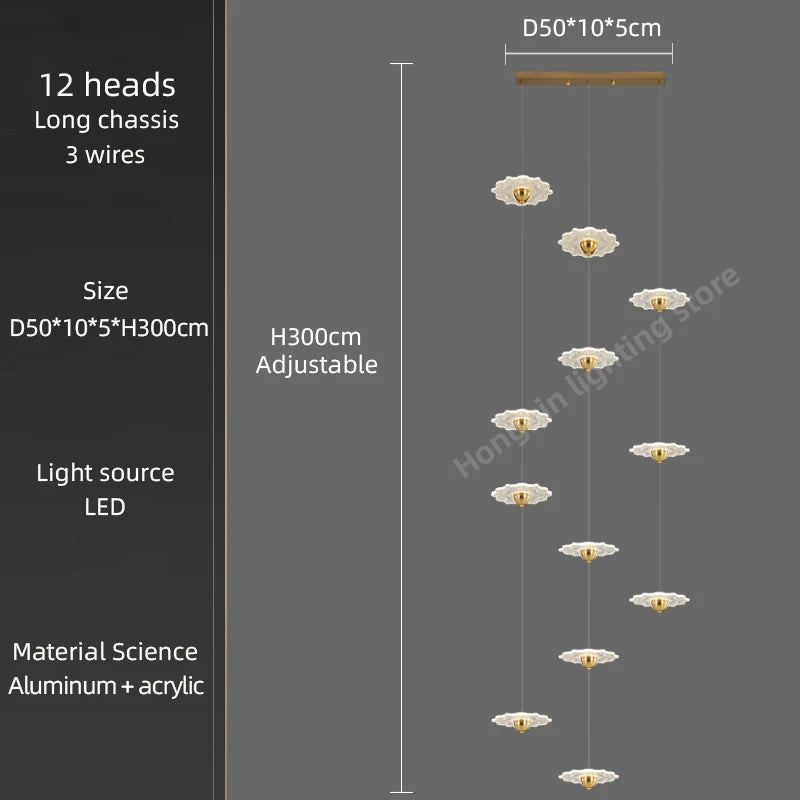 lustre moderne à led pour éclairage intérieur décoratif - vue 8 sur 26