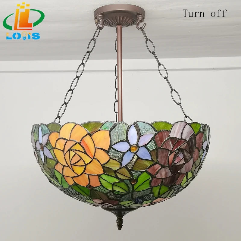 lustre inversé en forme de fleur de pivoine style européen décoratif - vue 6 sur 6