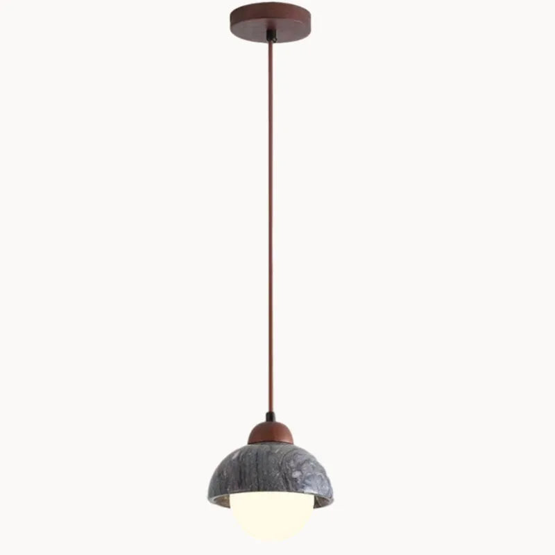 suspension moderne en pierre et bois pour intérieur - vue 6 sur 9