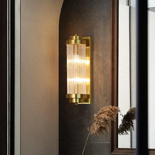applique murale en cristal doré et cuivre design élégant pour intérieur - vue 3 sur 10