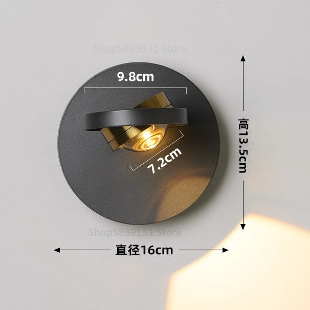 applique murale led moderne rotative à 360° protection des yeux - vue 9 sur 9