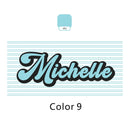 Serviette de plage personnalisée rayures style hippie retro