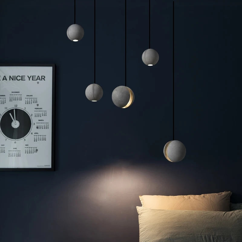lampe suspension ronde industrielle vintage ciment fil réglable