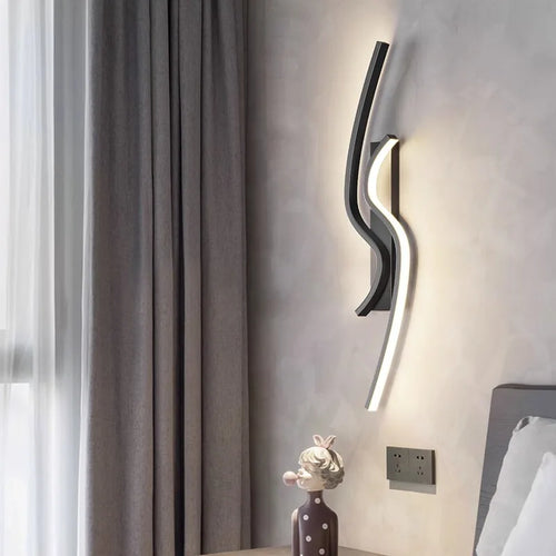 applique murale LED moderne pour salon TV fond allée chambre chevet - vue 2 sur 12
