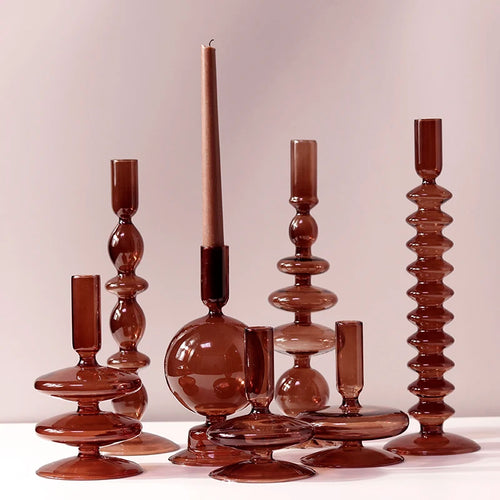 bougeoir en verre vintage style nordique pour décoration de table mariage