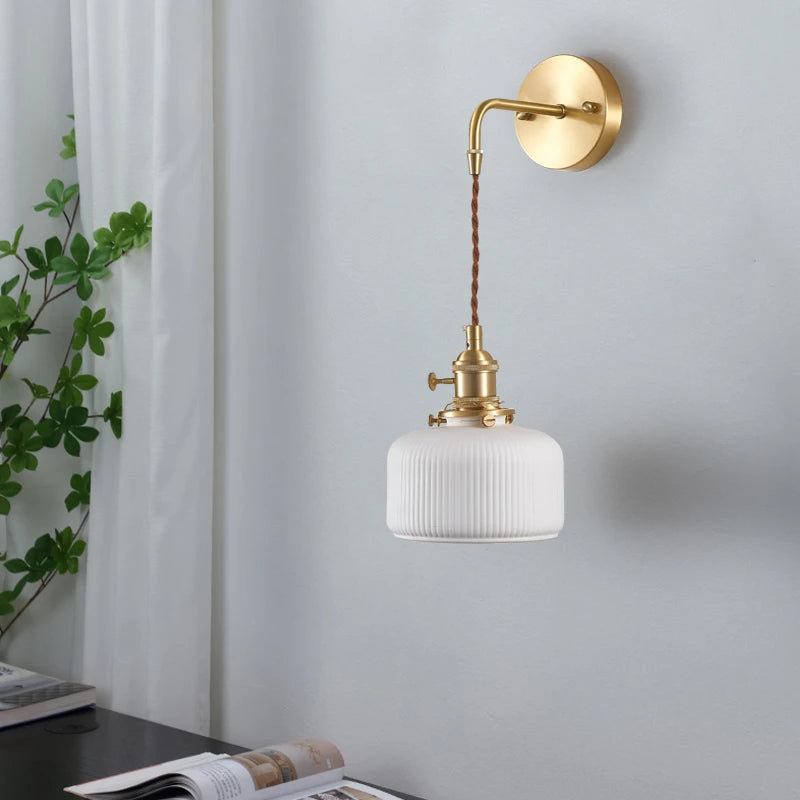 applique murale rechargeable en céramique avec interrupteur rotatif style vintage - vue 6 sur 21