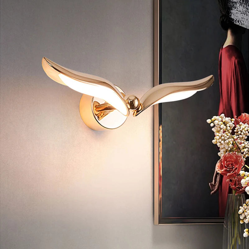 applique murale moderne led en forme de mouette créative - vue 4 sur 8