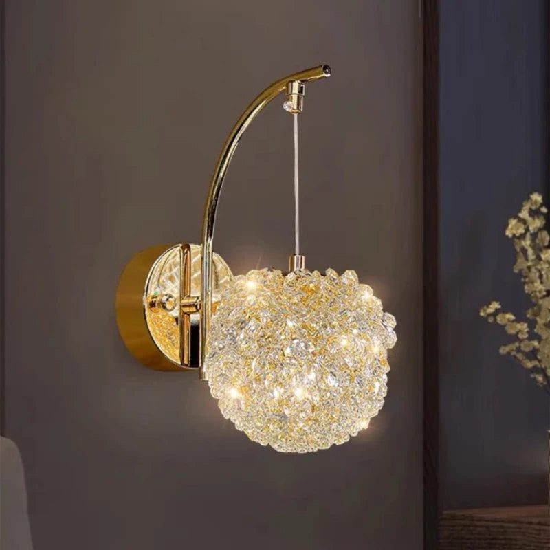 applique murale nordique en cristal design élégant à led - vue 3 sur 7