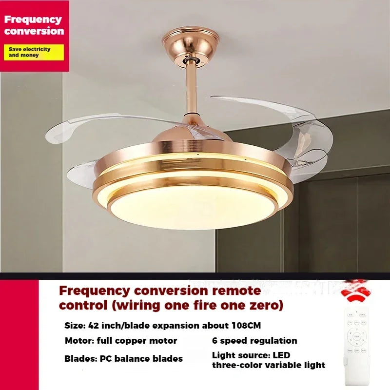 ventilateur de plafond moderne avec lumière et télécommande - vue 7 sur 7