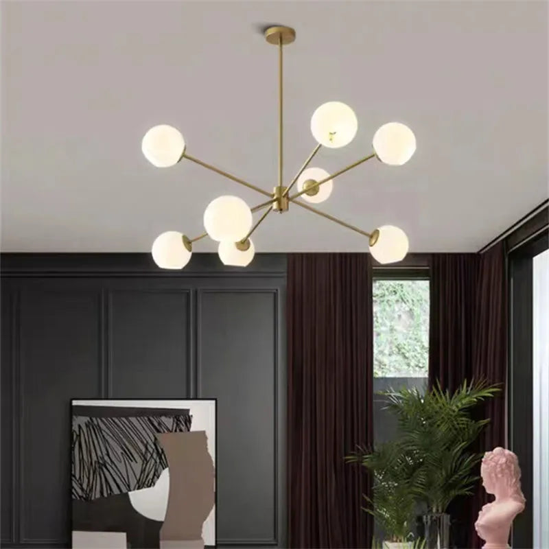 lustre industriel rétro en verre pour décoration intérieure - vue 6 sur 7