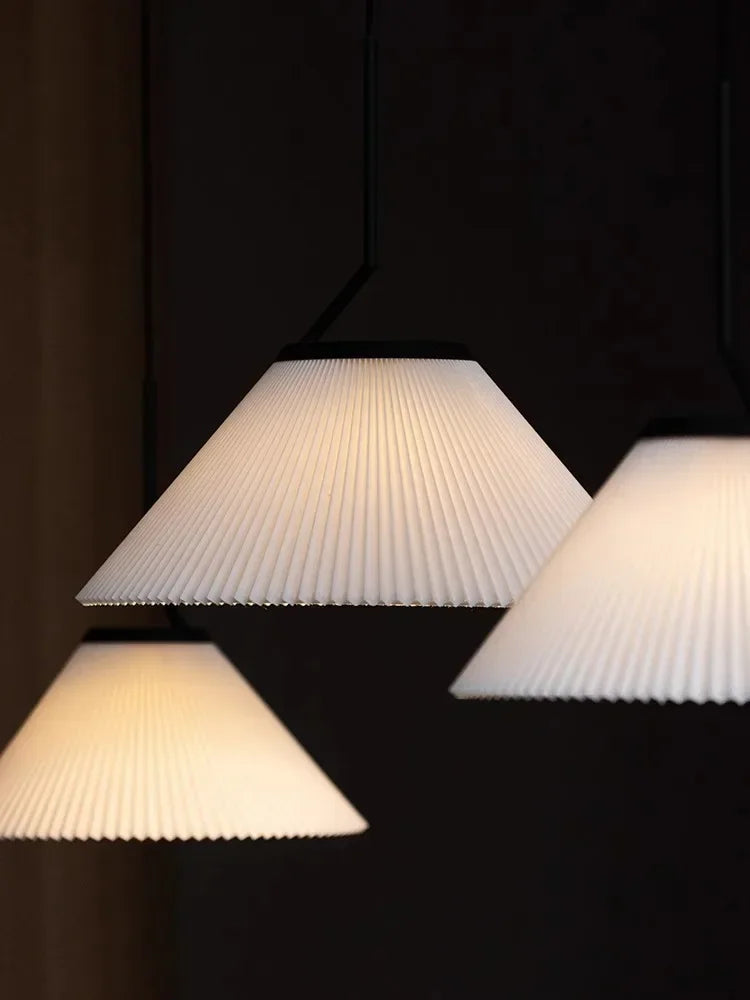 lustre nordique plissé suspension led pour décoration intérieure - vue 5 sur 7