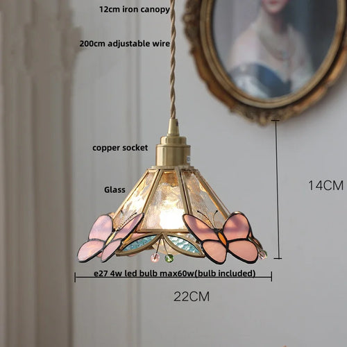suspension en verre coloré avec fil de bois réglable moderne - vue 18 sur 25