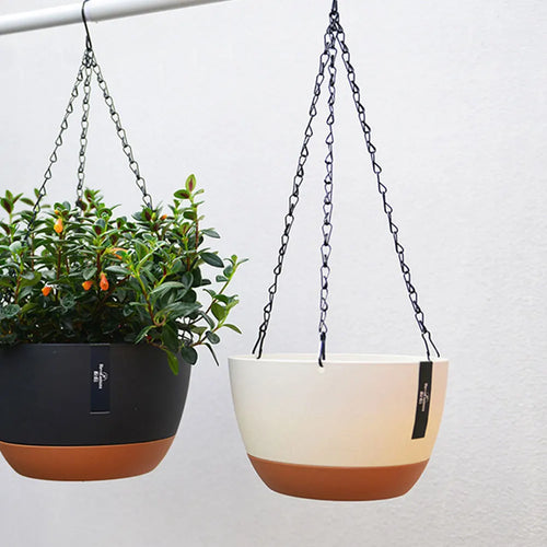 lot de 2 pots suspendus en plastique pour jardin extérieur - vue 7 sur 7