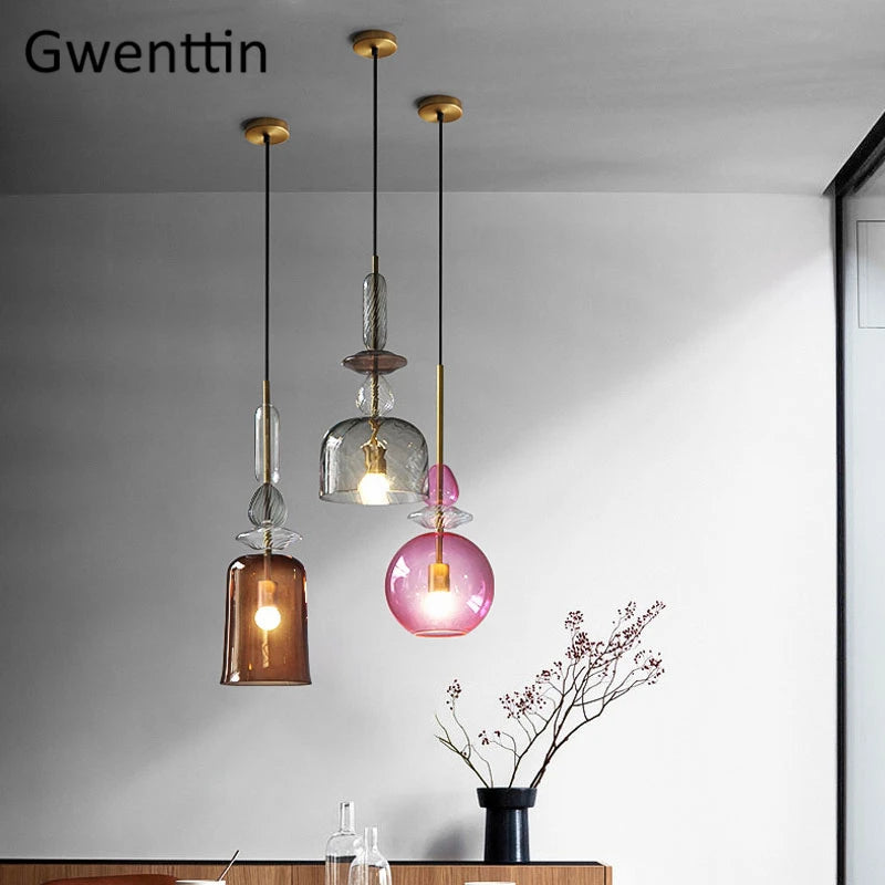 suspension en verre moderne pour décoration intérieure et luminaires - vue 3 sur 11