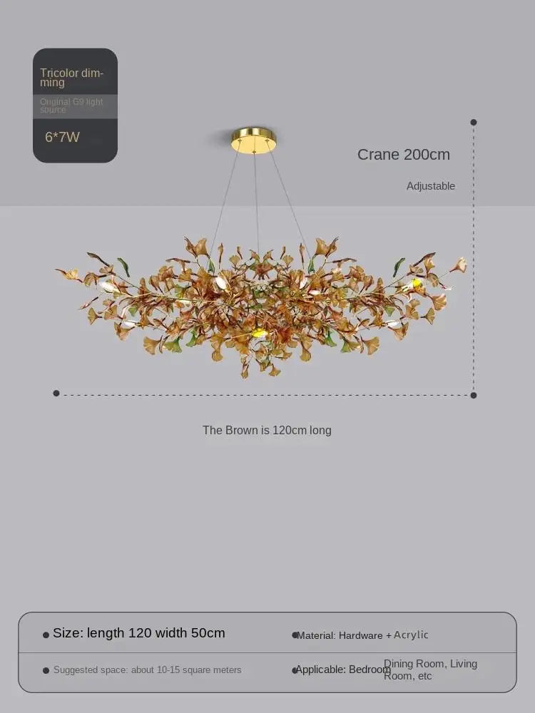 suspension moderne en ginkgo en verre personnalisée pour un éclairage élégant - vue 10 sur 16