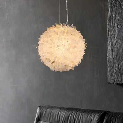 lustre moderne en cristal naturel pour décoration intérieure élégante - vue 4 sur 10