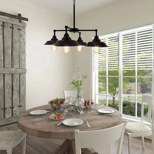 lustre vintage loft 4 têtes style américain pour restaurant