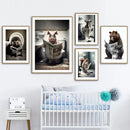 décoration murale amusante avec animaux lisant le journal