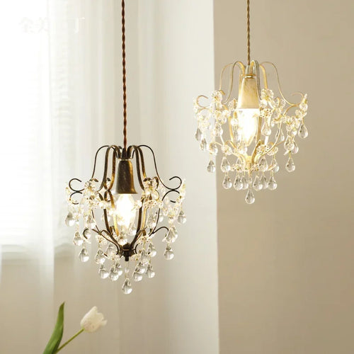 suspension rétro en cristal forme goutte d'eau pour décoration élégante - vue 2 sur 8