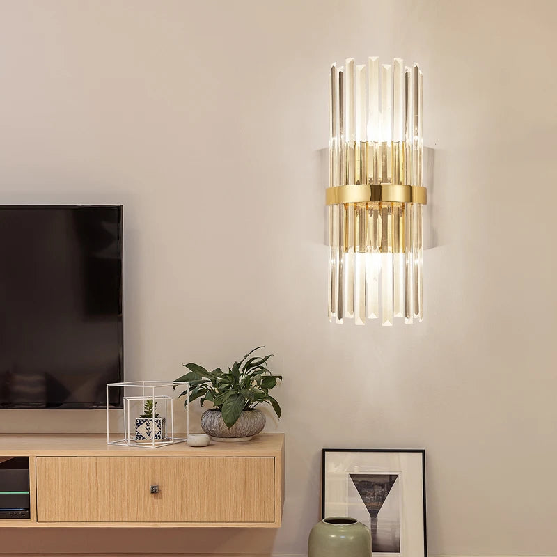applique murale luxueuse en cristal pour décoration intérieure