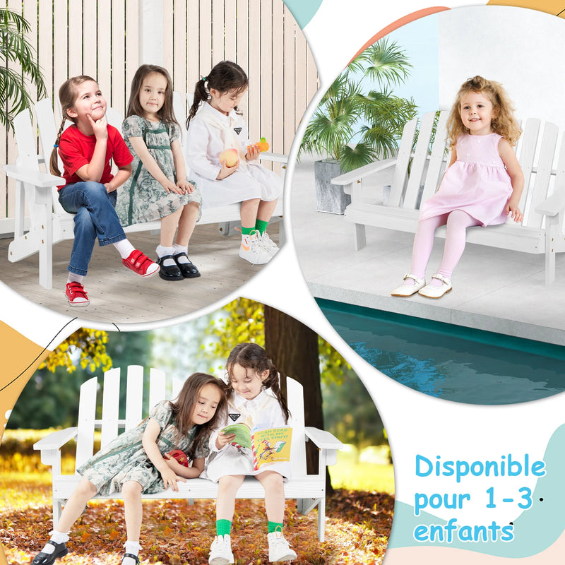 chaise adirondack pour enfants en bois résistante pour jardin et balcon
