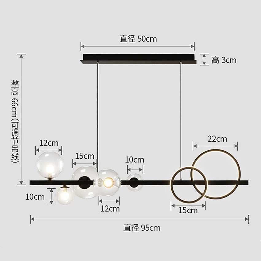 lustre moderne en verre design lumineux pour intérieur - vue 7 sur 14