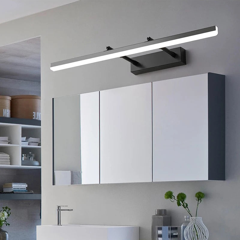 lampe de miroir led minimaliste moderne réglable et rétractable - vue 4 sur 14