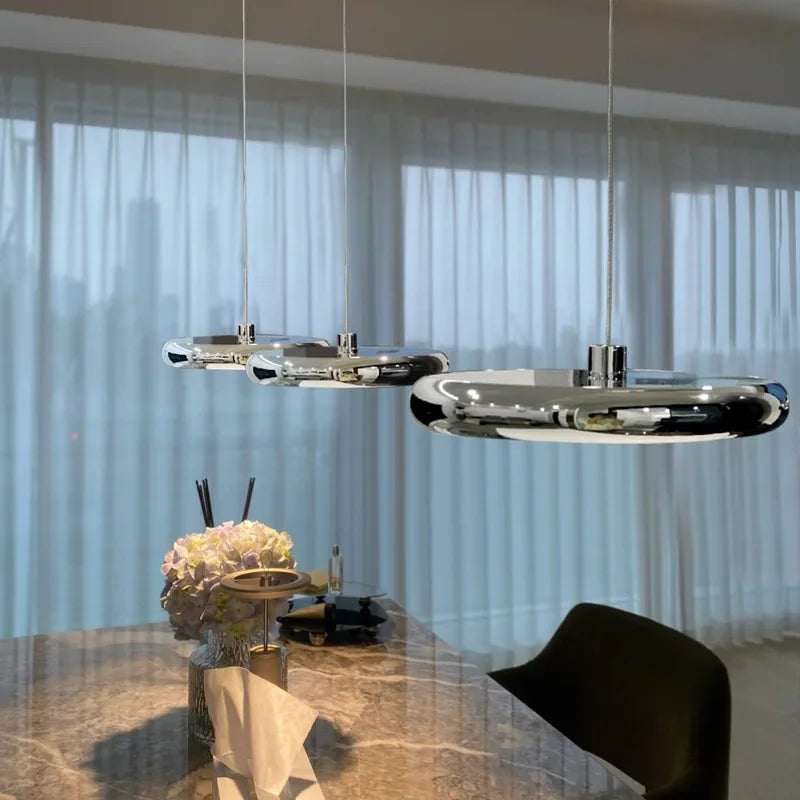 suspension led circulaire design moderne en aluminium pour intérieur - vue 2 sur 17