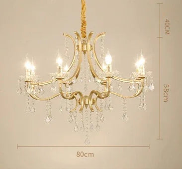 lustre en cristal moderne avec éclairage LED élégant - vue 9 sur 8