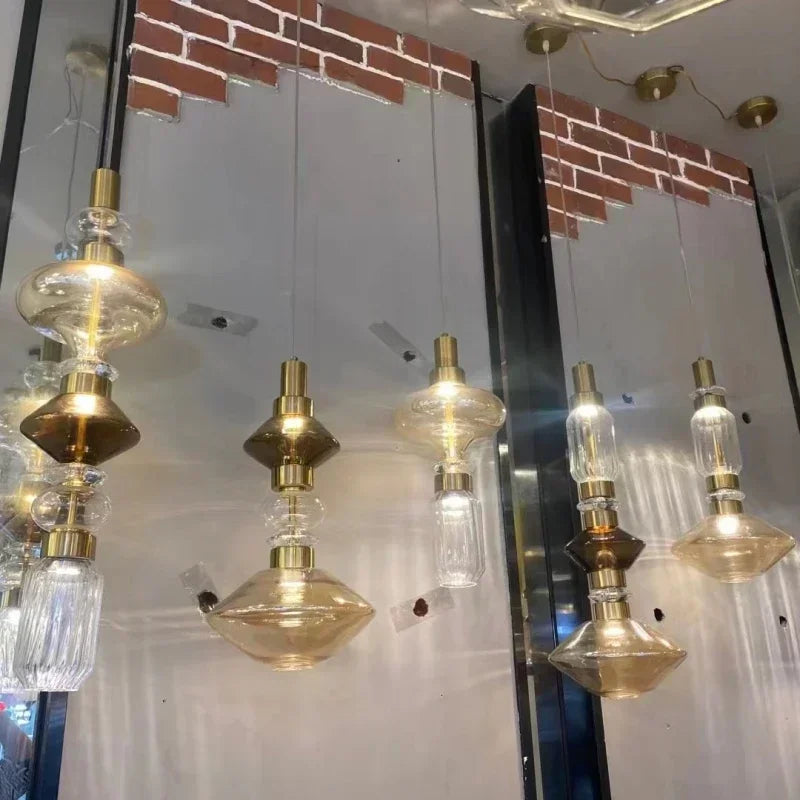 lustre moderne en cristal avec éclairage led pour décoration intérieure - vue 6 sur 14