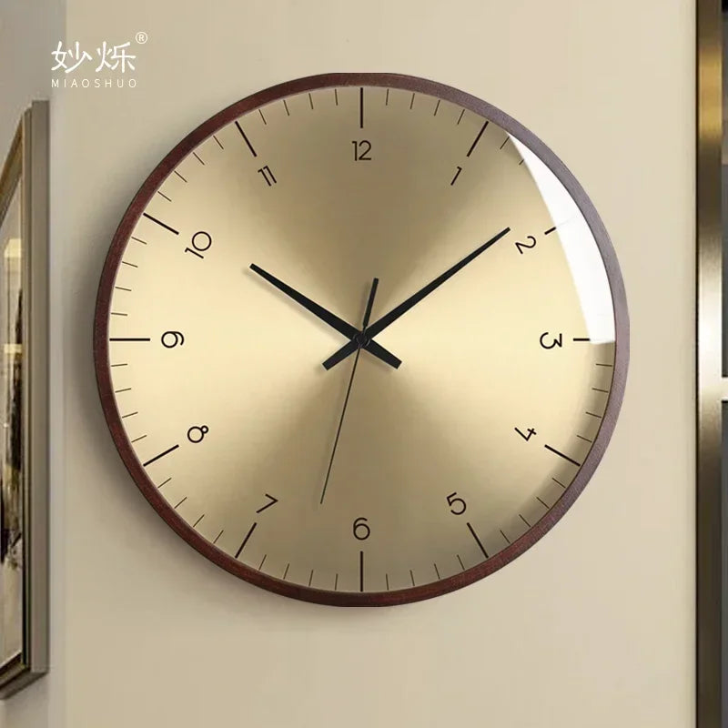 horloge murale design moderne en bois luxe silencieuse décorative idées cadeaux - vue 3 sur 14