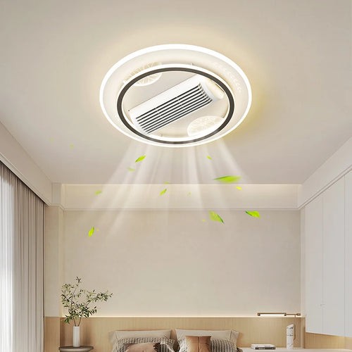 ventilateur de plafond sans feuilles avec éclairage moderne ultra-mince - vue 4 sur 12
