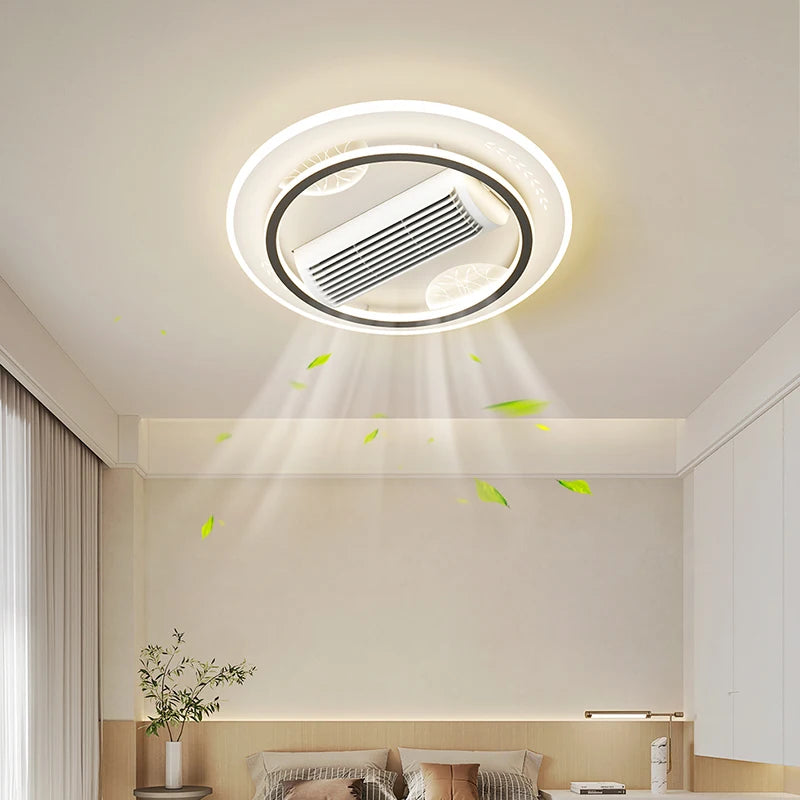ventilateur de plafond sans feuilles avec éclairage moderne ultra-mince - vue 4 sur 12