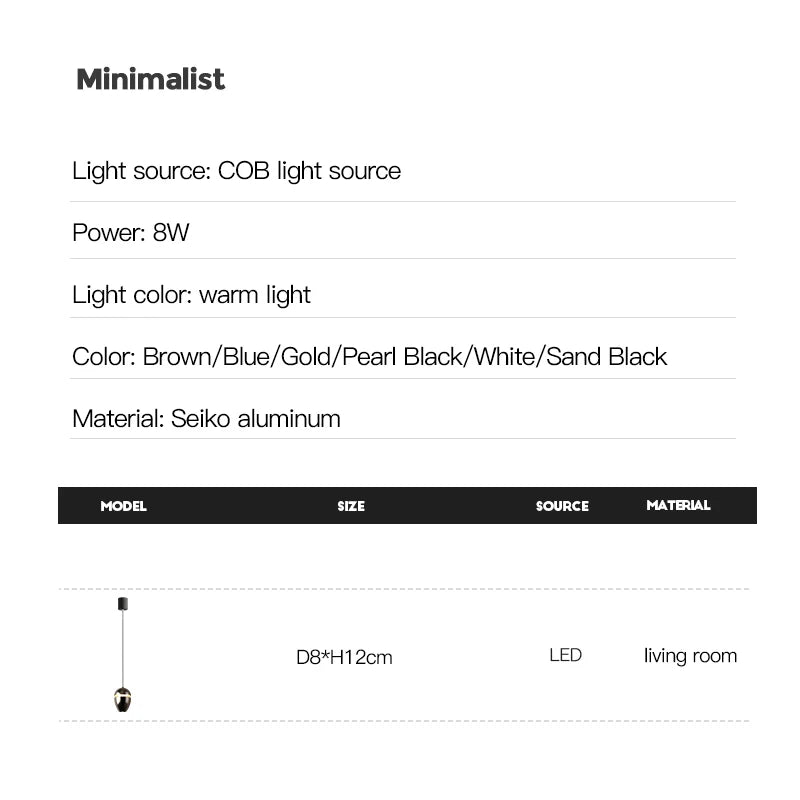 Suspension LED design intérieur de couleur cuivrée