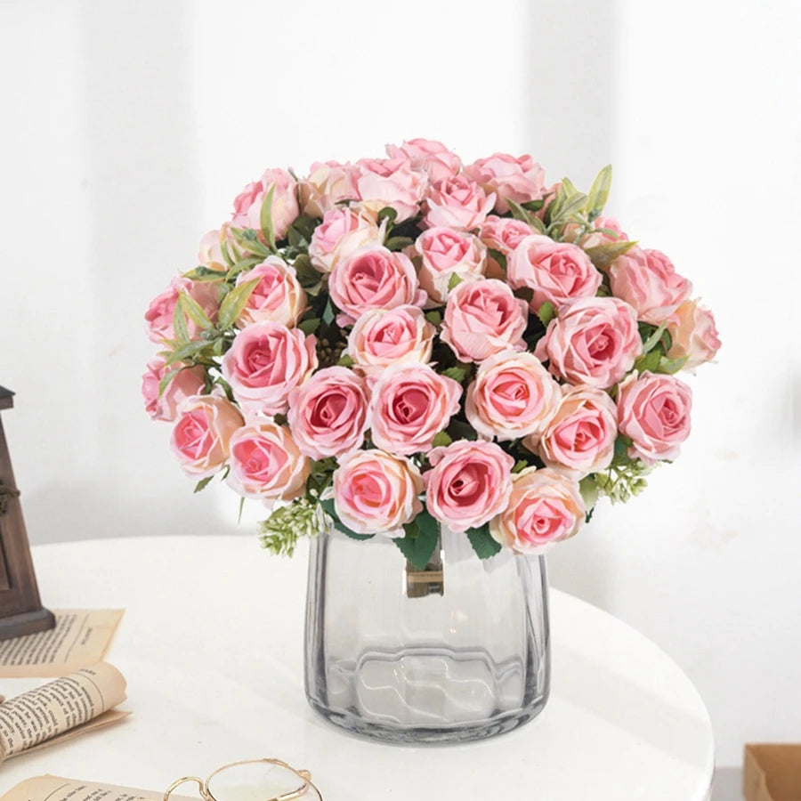 bouquet de roses artificielles en soie pour décorations et événements festifs - vue 5 sur 12