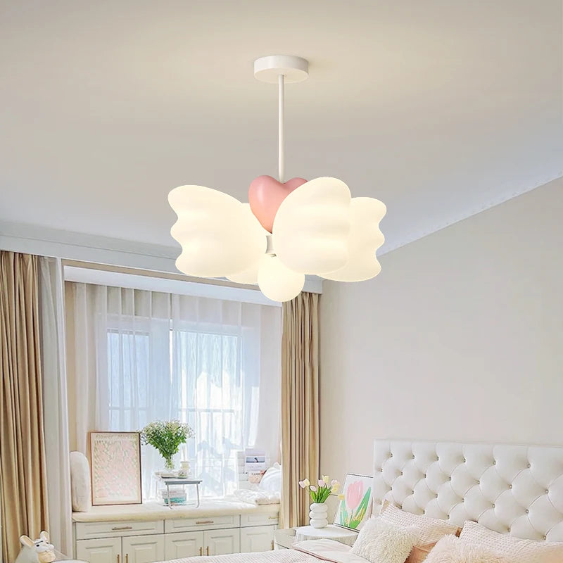 lustre créatif pour enfants avec ailes d'ange led décoratif - vue 4 sur 8