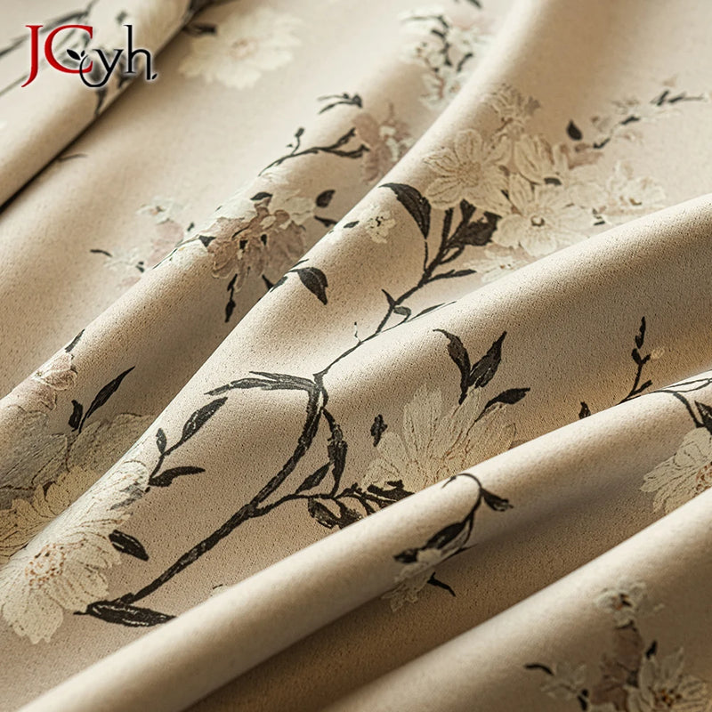 Rideau occultant motifs botaniques style moderne pour salon