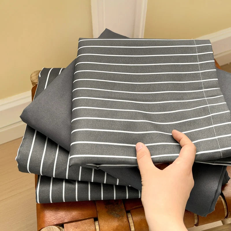 housse de couette rayée douce plusieurs tailles disponibles