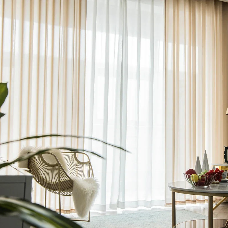Voilage moderne motif vagues pour salon chambre fenêtre - vue 3 sur 10