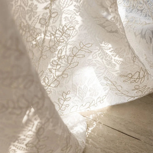 Voilage tulle brodé feuilles pour fenêtre salon cuisine